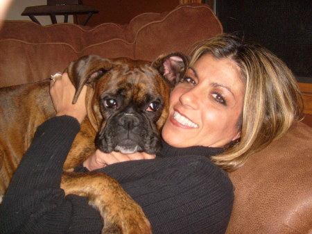 Our Brindle Boxer "Gabbie" and Me