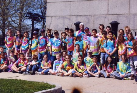 Fifth graders in tie-dye at Bunker Hill