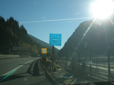 Driving into to Italy