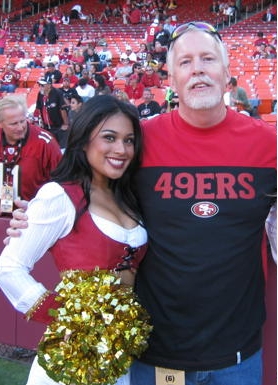 Having fun at the 49ers game