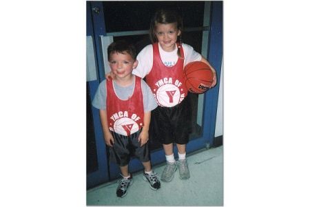 Kaylee & Cody playing basketball