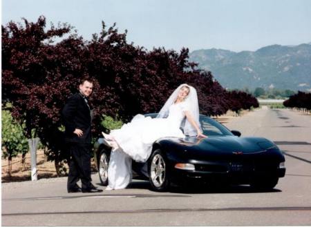 Michael and Lisa's Wedding Photo with my 2000 Corvette Coupe