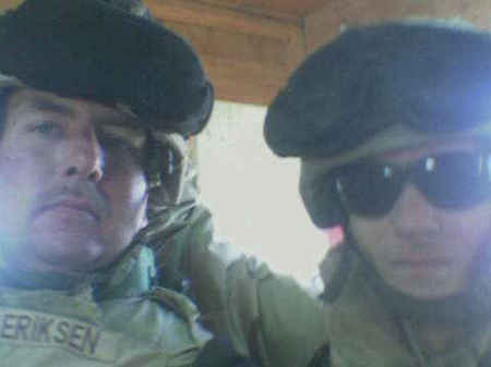 jon my dh on left in Iraq