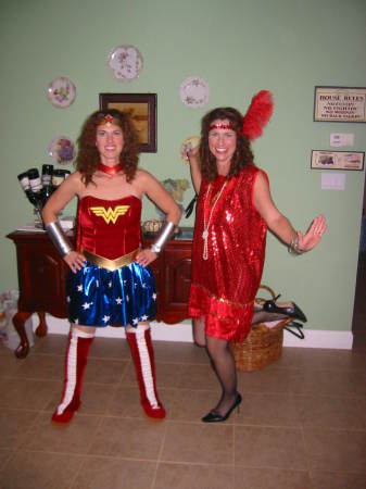 October, 2007.  Halloween with sister, Kelly.