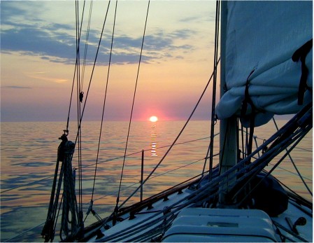 sunrise at sea on Magic Moments