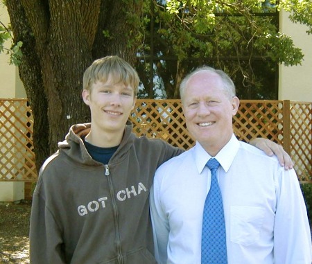 Father's Day, June 2005, in the church courtyard