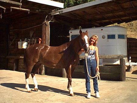 My qtr mare of25 yrs on the left ha!ha! and my wife on the right of 14 yrs