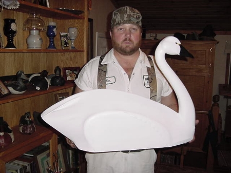 Jim with swan decoy