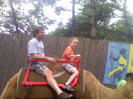 Me & Stephen riding a camel at the Phila. Zoo