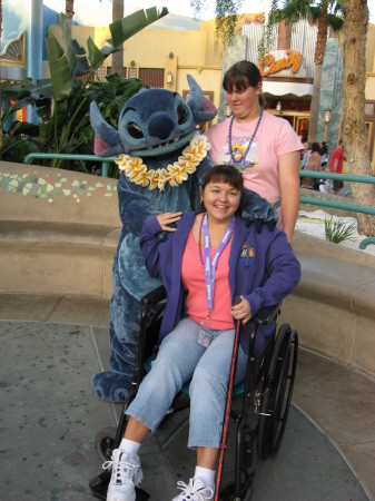 Stitch is my favorite, sister Liz and me