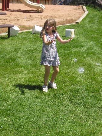 Kadie chasing bubbles in Colorado