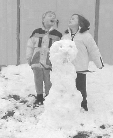 John and Gloria's first Snow Man