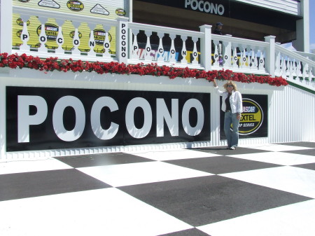 I am standing in the Winners Circle at Pocono