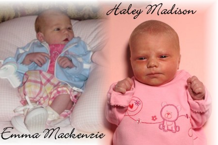 Emma and Haley as Newborns