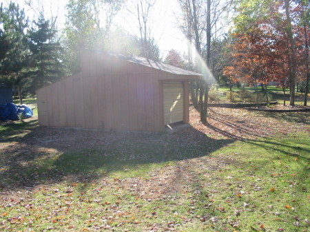 1/2 the yard with the 3rd car garage