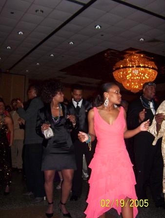 Barb cutting a rug at the Omega Psi Phi Mardi Gras