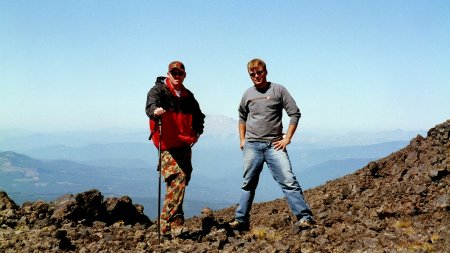Jim Cleavenger and Paul Carlisle climbing Mt. Adams