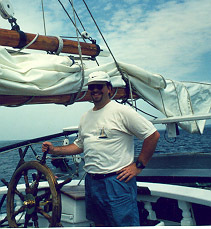 Kevin at the helm of the Malabar