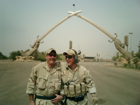 Ted & I under Swords - Iraq 2003