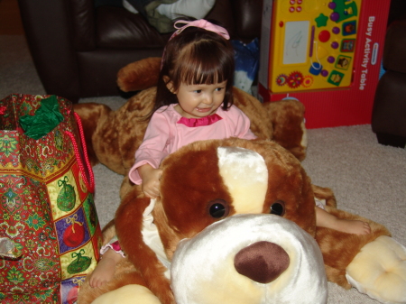 Maeli Taylor Cha with Her favorite stuffed toy