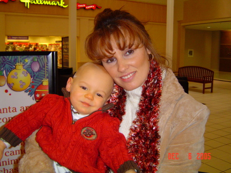 Shane waiting to meet Santa for the first time.