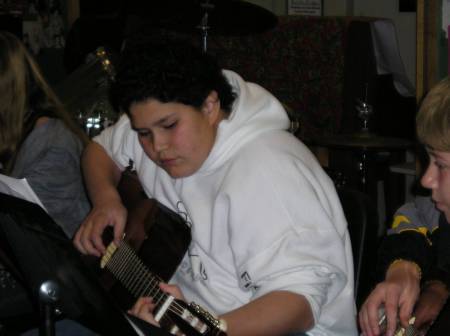 My Son at a guitar concert!