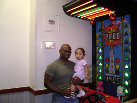 ME & Amelia,our first trip to Chuck E.Cheese