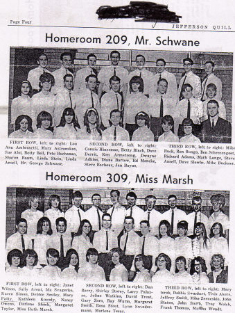 HR 209, Mr Schwane-HR 309, Miss Marsh