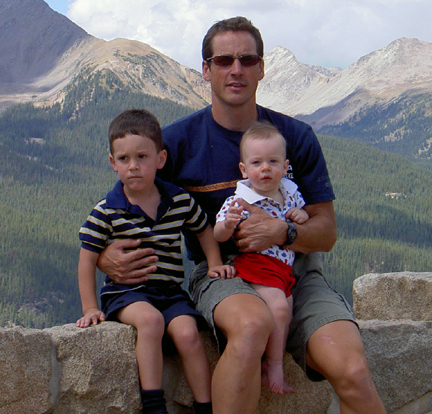 Dad w/ Boys at Rocky Mountain National Park 9/05