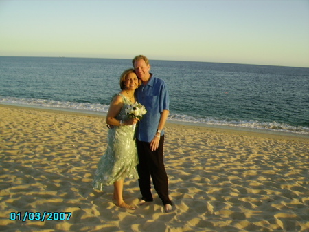 Mary & Tom on beach in Cabo March 02,2007