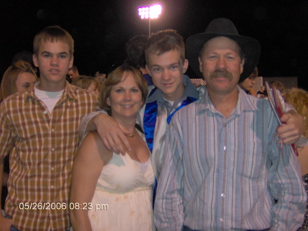 My sons and husband and me 2006