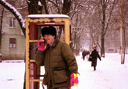 Phoning home from Russia