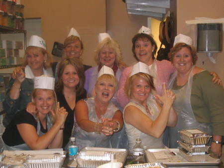 The girls making chocolate