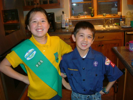 Amina and Rhys - Scout Uniforms
