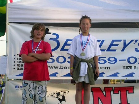 Our middle grandson Dakota in the red at wake board nationals