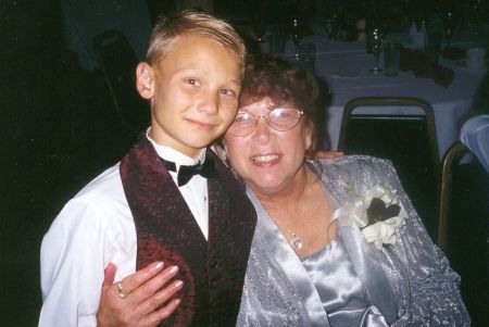 Grandson, Shane and me at daughter Kathleen's wedding.