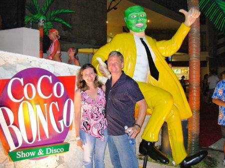 Lisa and Brian Outside Coco Bongo Disco in Cancun