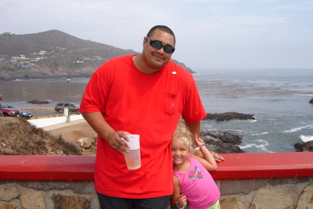 me and my daughter at the Bufadora, ensenada