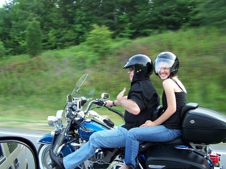 My daughter and I on the Harley