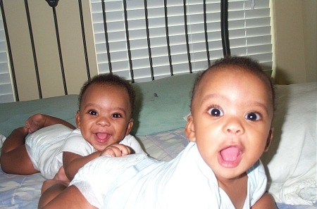 My twin boys Malcolm on the left and Xavier on the right.