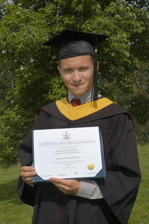 Brandon with Bachelor of Science degree (June 2007)