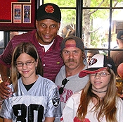 me and 2 of my girls with San Francisco 49er h.o.f ronnie Lott