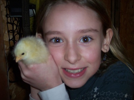 Hannah with a Day Old Chick