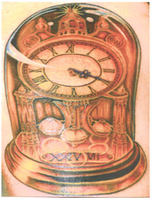 Anniversary Clock I tattooed in 1996