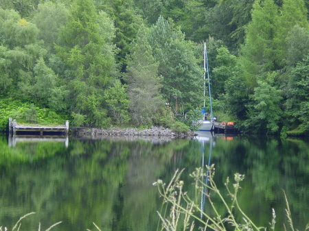 Few boats tied up on Loch Ness