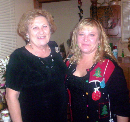 With my mother at Christmas