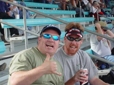 Jeff and Kevin at the track