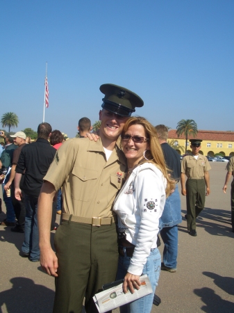 Congratulating the new Marine