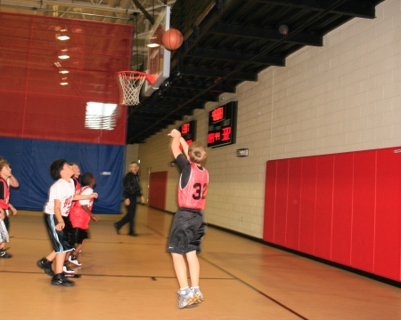 Trey at one of his BBall games.