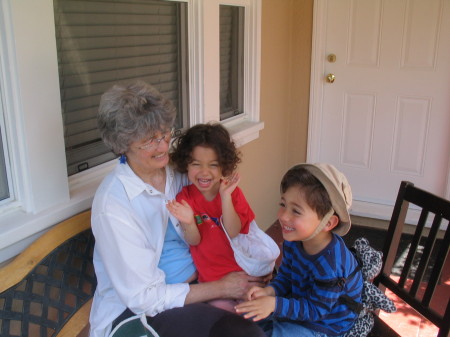 with my grandchildren, Zeina and Khalid, on their 3rd birthday, 4/07
